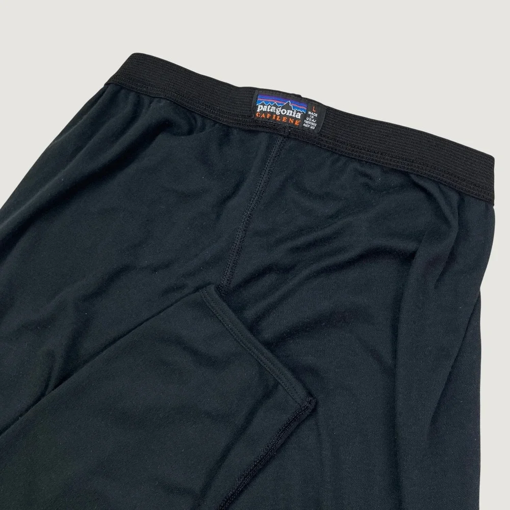 Patagonia Mens L Capilene Base Layer Pants Black Thermal Leggings Made USA